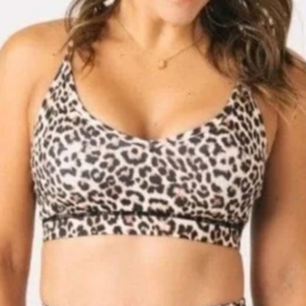 EUC Zyia active cheetah print mesh sports bra